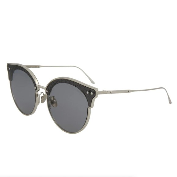Bottega Veneta Women's Grey and Silver Metal Sunglasses!